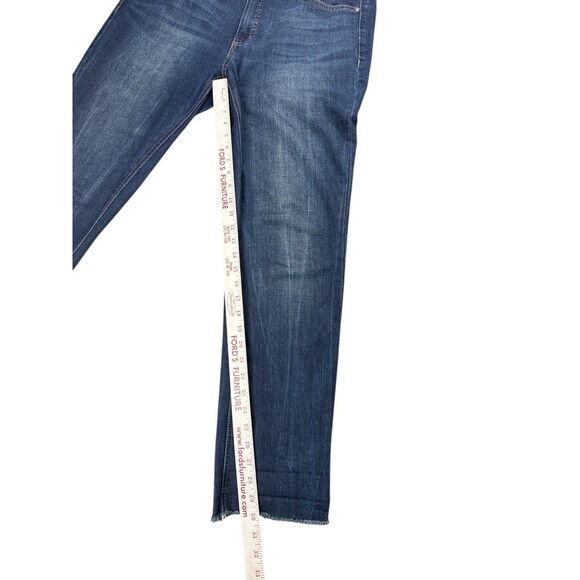 Seven 7 Weekend Slim Fit Jeans Dark Wash Denim Raw Hem Size 14 Stretch High Rise - Picture 5 of 10